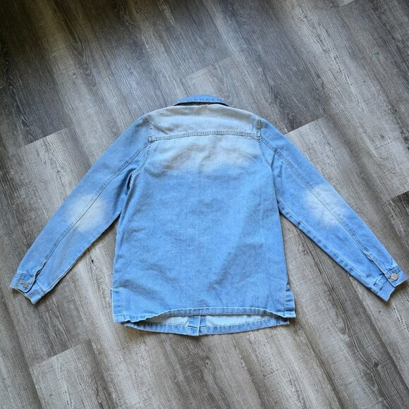 JouJou Jean Jacket Womens Size Extra Large Denim Button Front Pockets Faded Blue - Picture 16 of 16